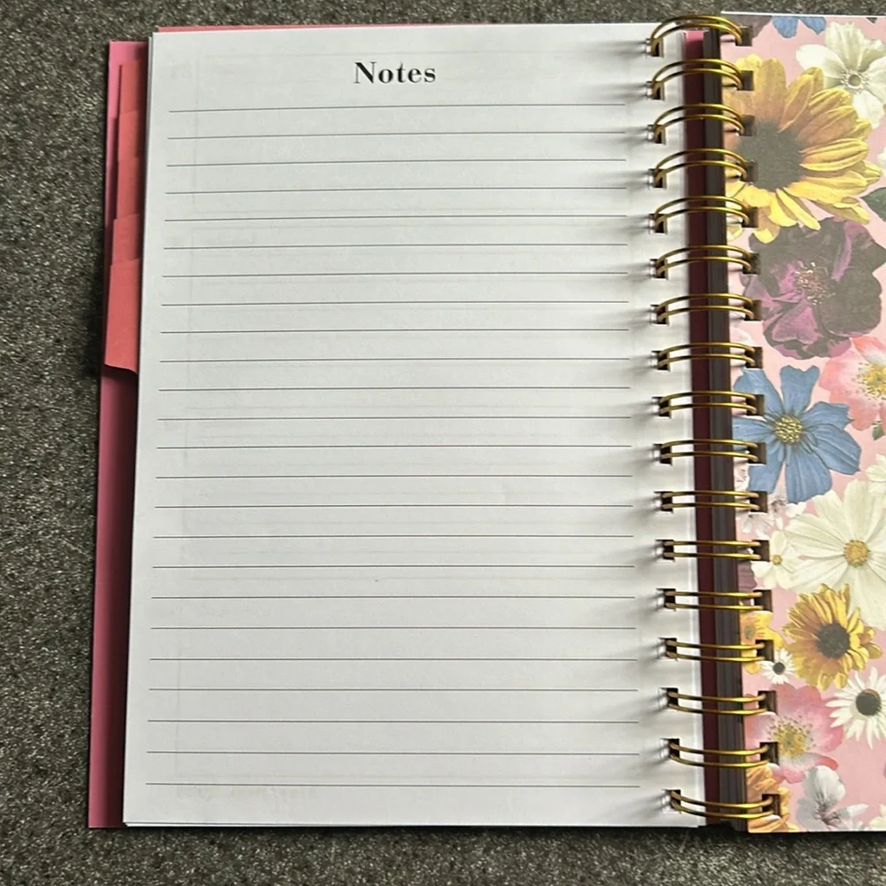 New. 2024, 12 month monthly and weekly planner. Floral pattern